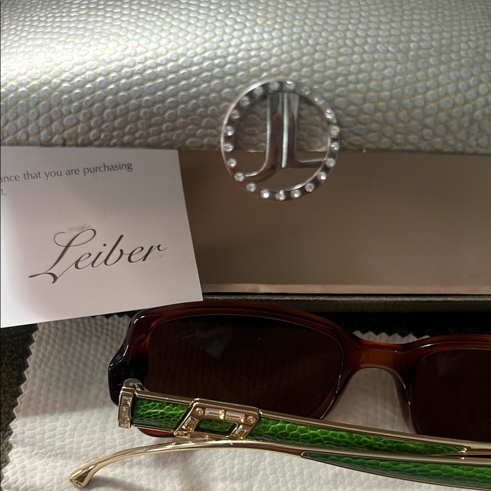 Judith Leiber Tortoise and Green Sunglasses